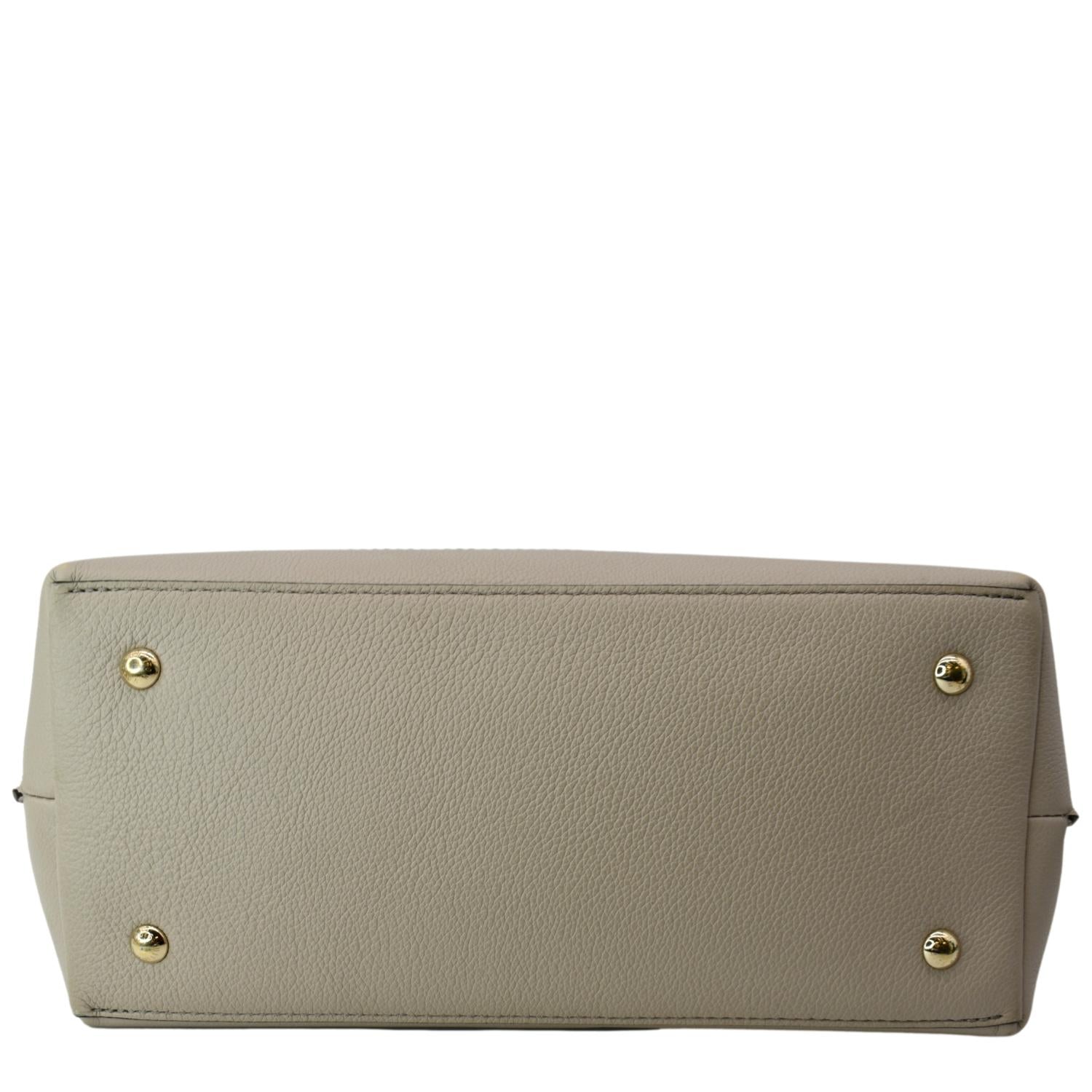 LOUIS VUITTON Lockme Ever MM Grained Calfskin Leather Shoulder Bag Beige