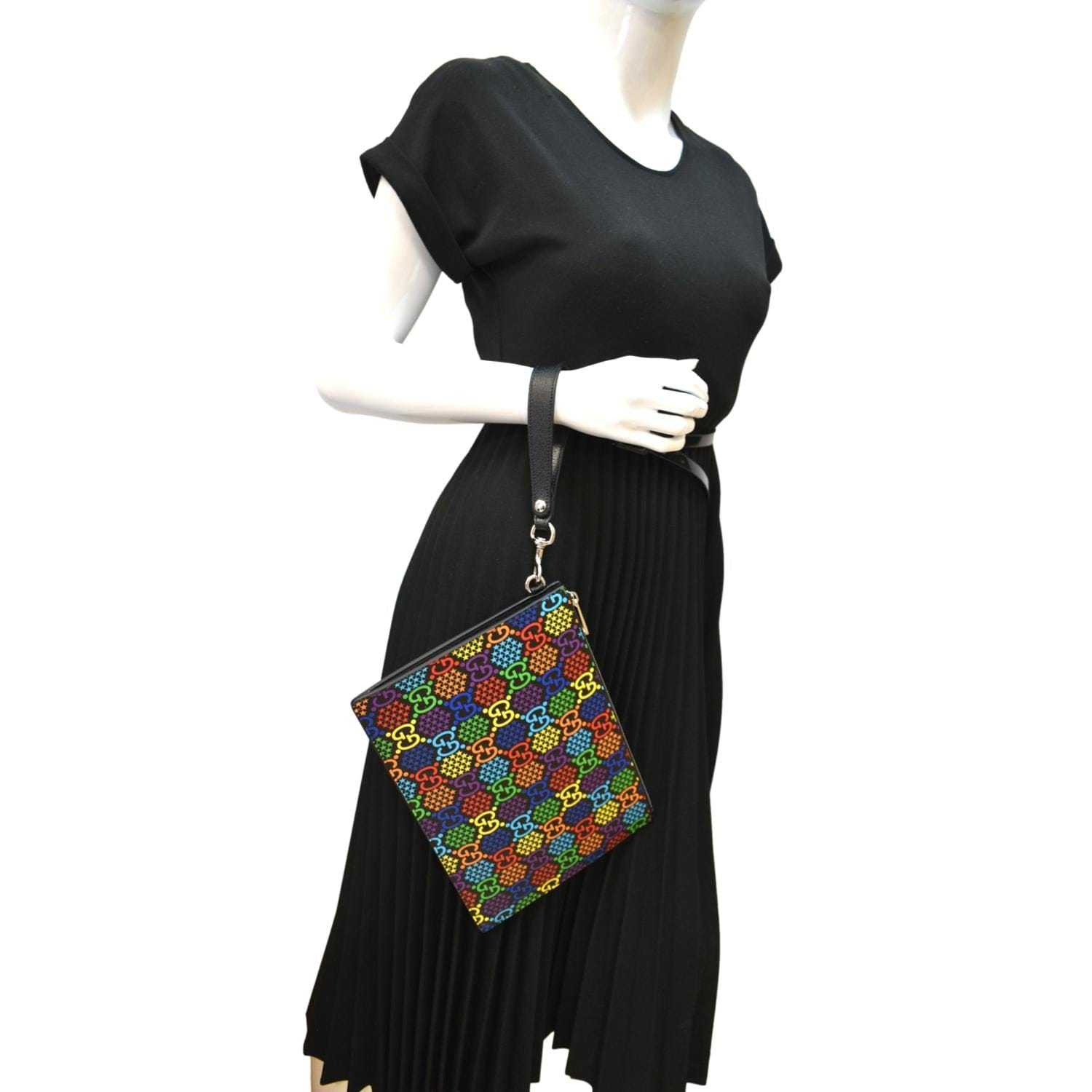GUCCI GG Psychedelic Supreme Canvas Clutch Multicolor 601087