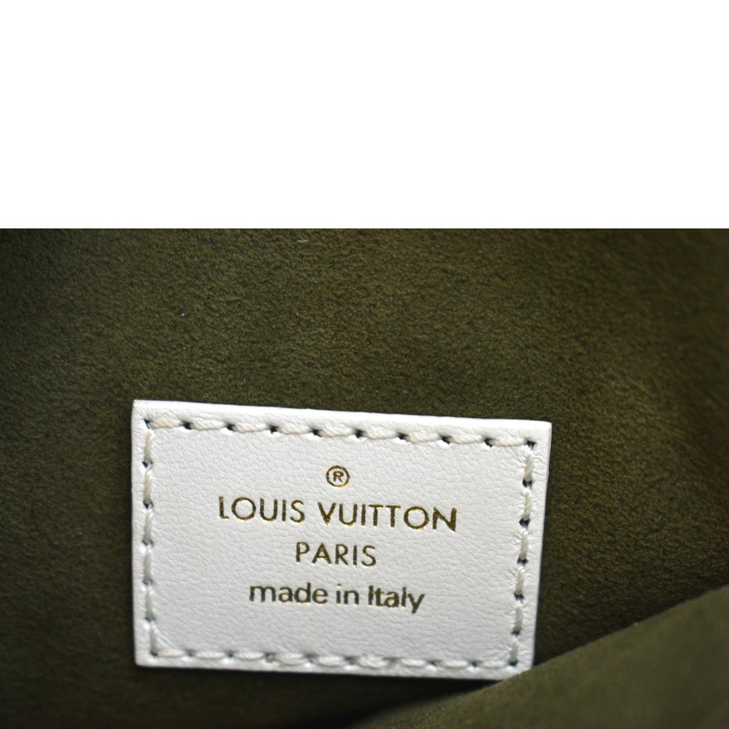 LOUIS VUITTON Coussin BB Monogram Embossed Leather Shoulder Bag White