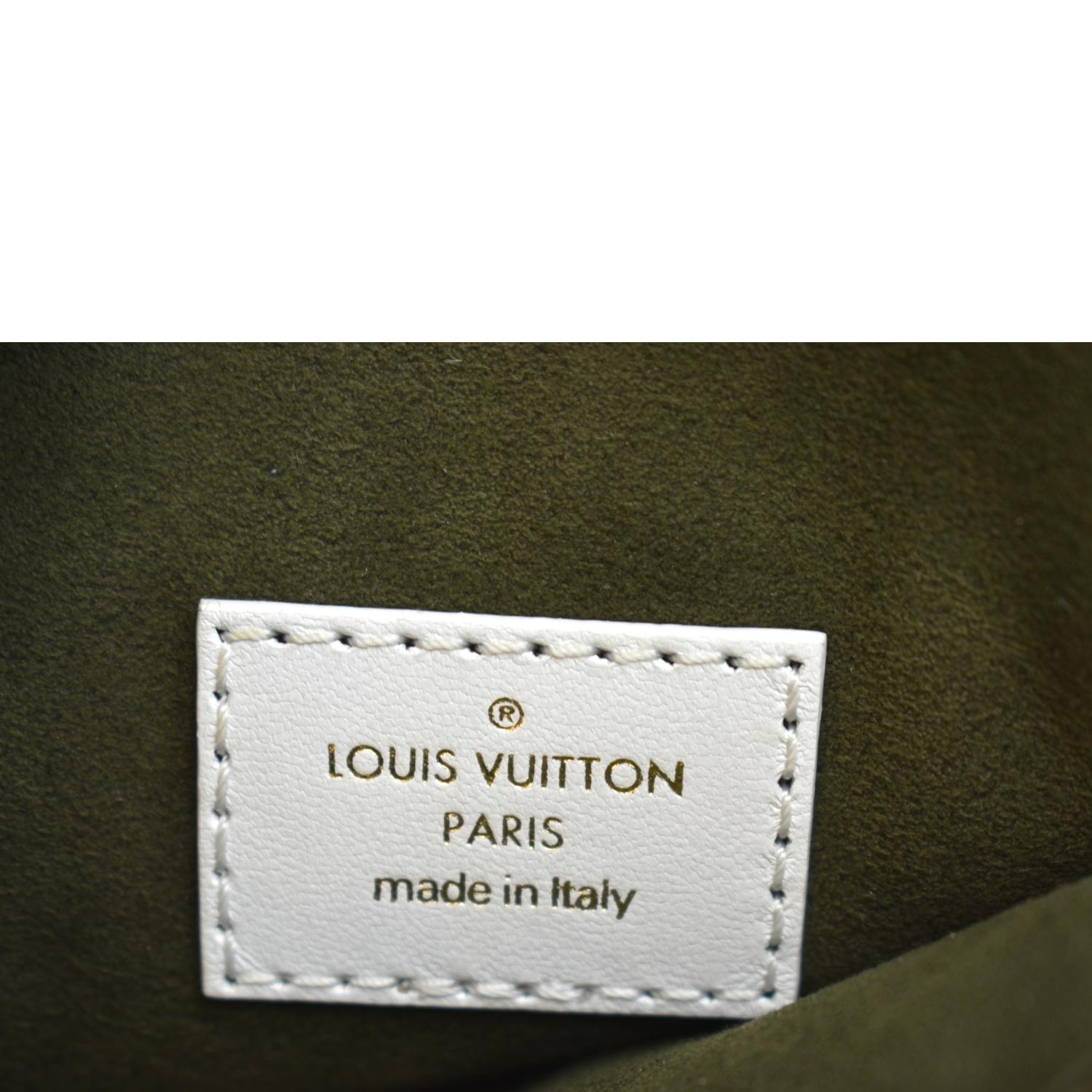 LOUIS VUITTON Coussin BB Monogram Embossed Leather Shoulder Bag White
