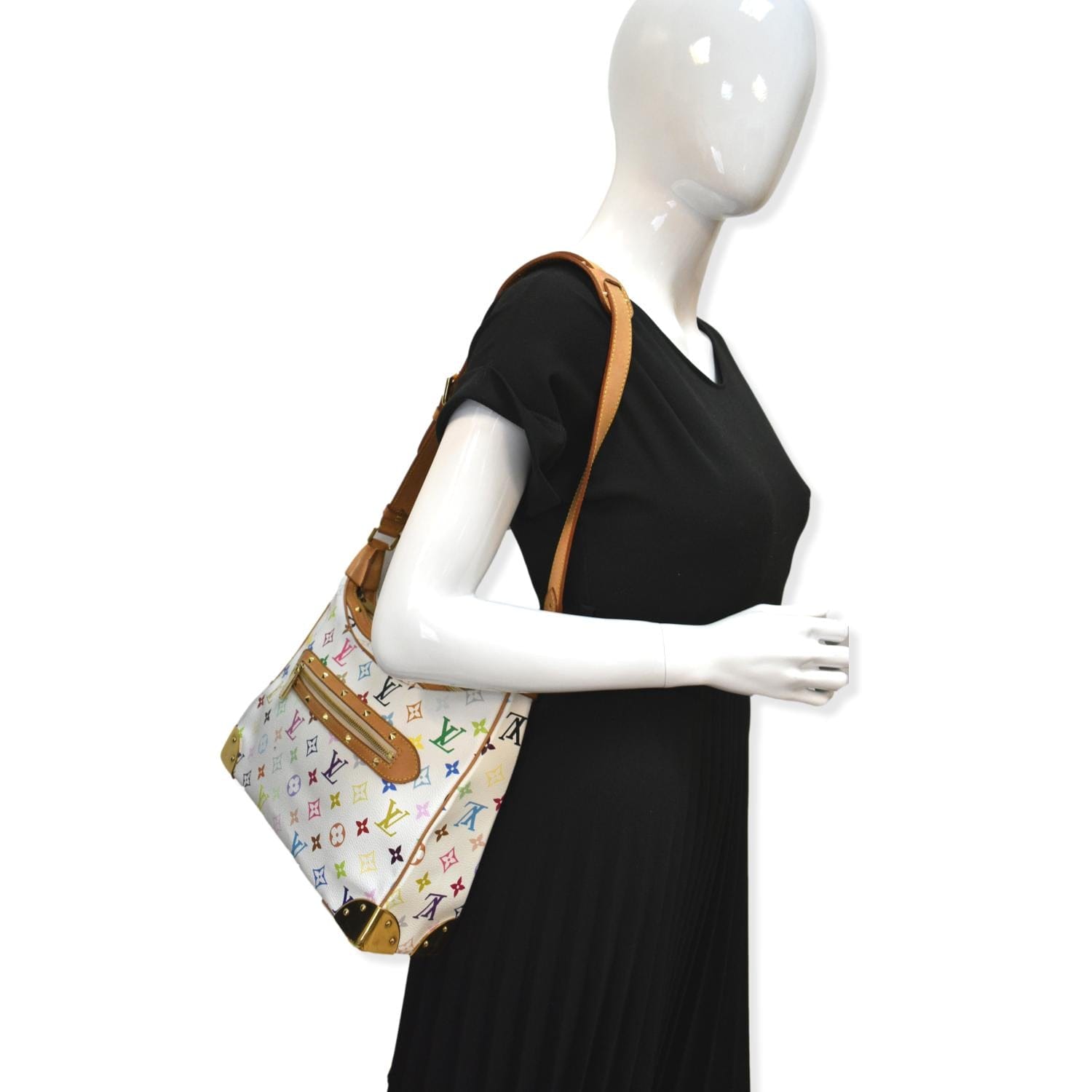 LOUIS VUITTON Boulogne Multicolor Monogram Canvas Shoulder Bag White