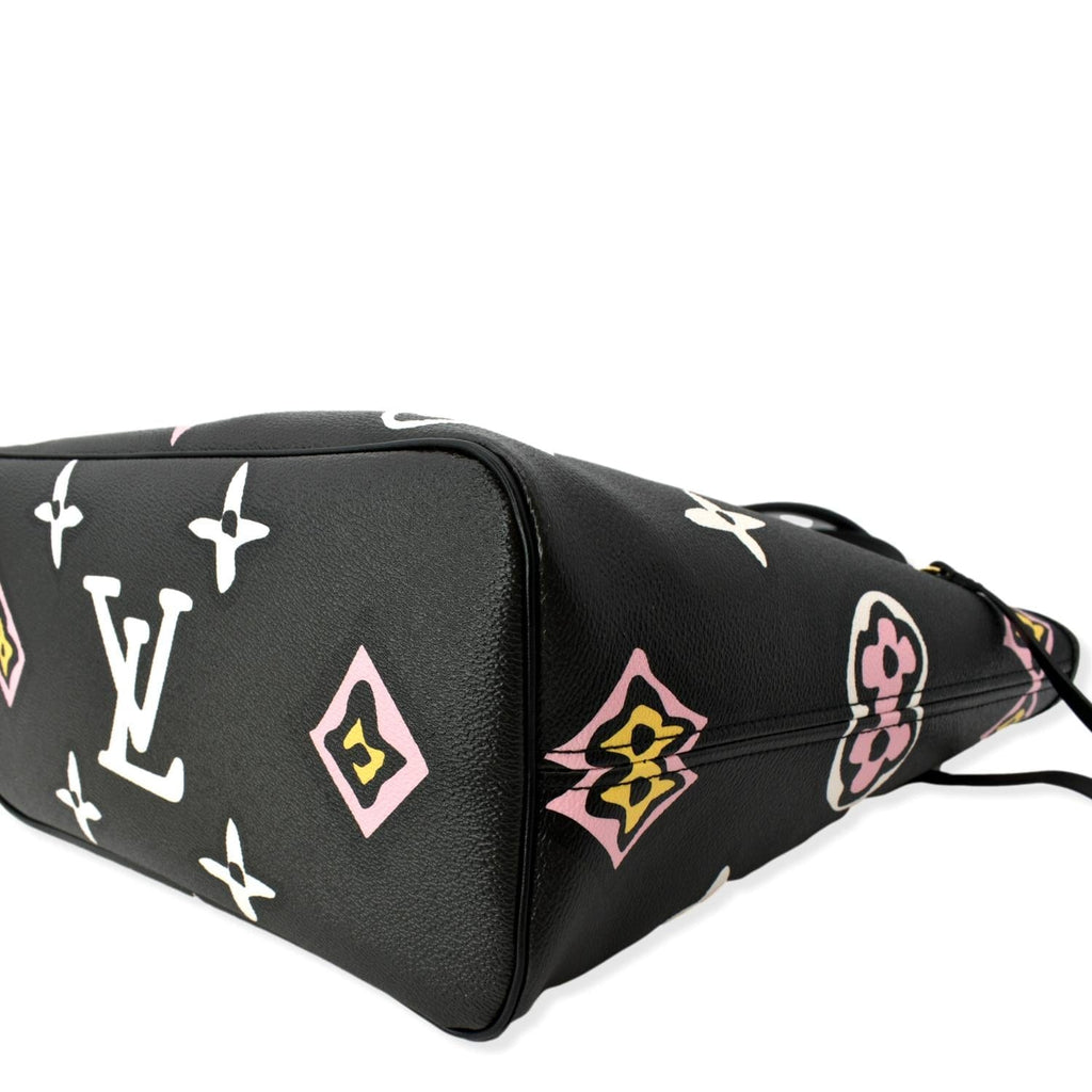 Louis Vuitton Neverfull MM Wild At Heart Monogram Giant Tote Bag Black