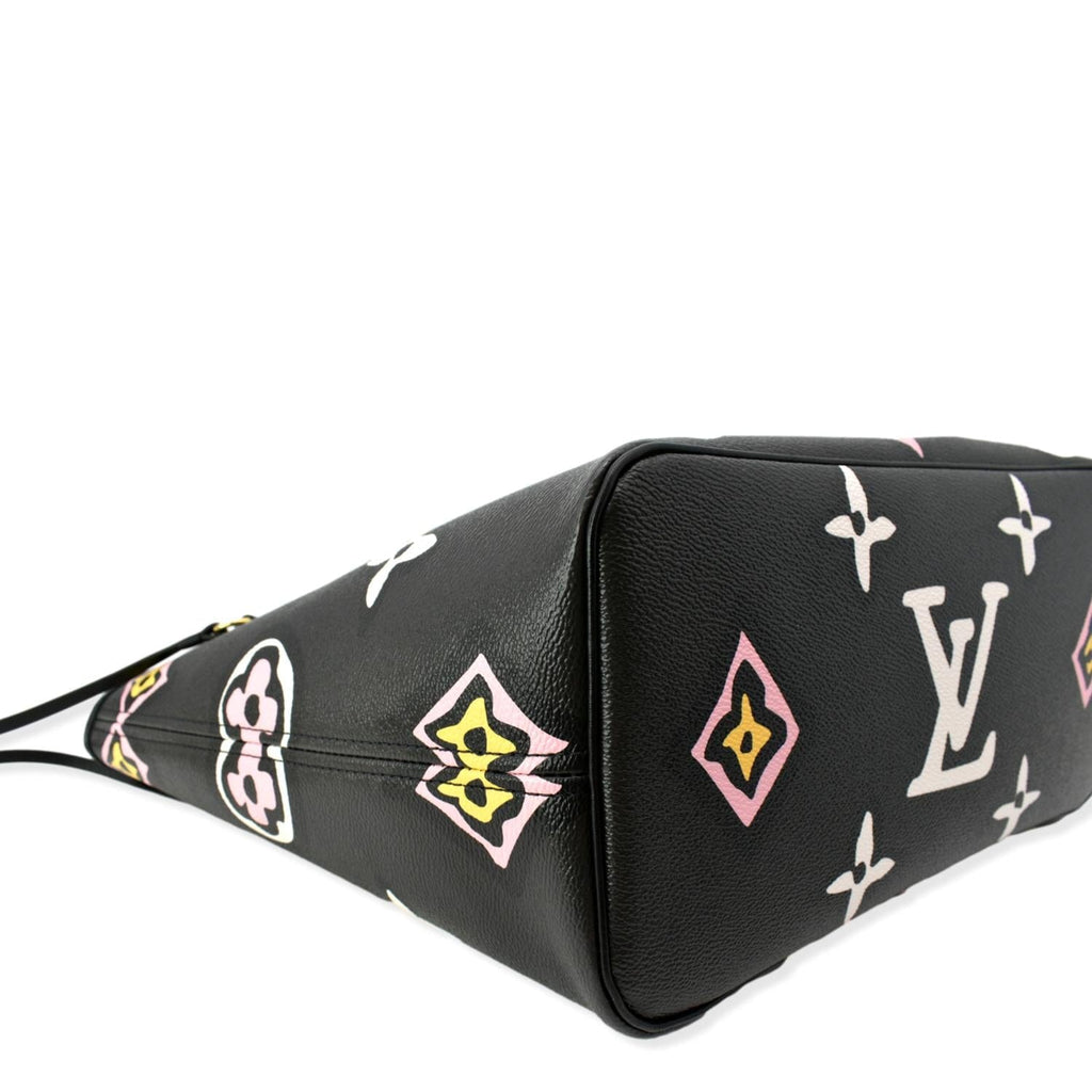 Louis Vuitton Neverfull MM Wild At Heart Monogram Giant Tote Bag Black