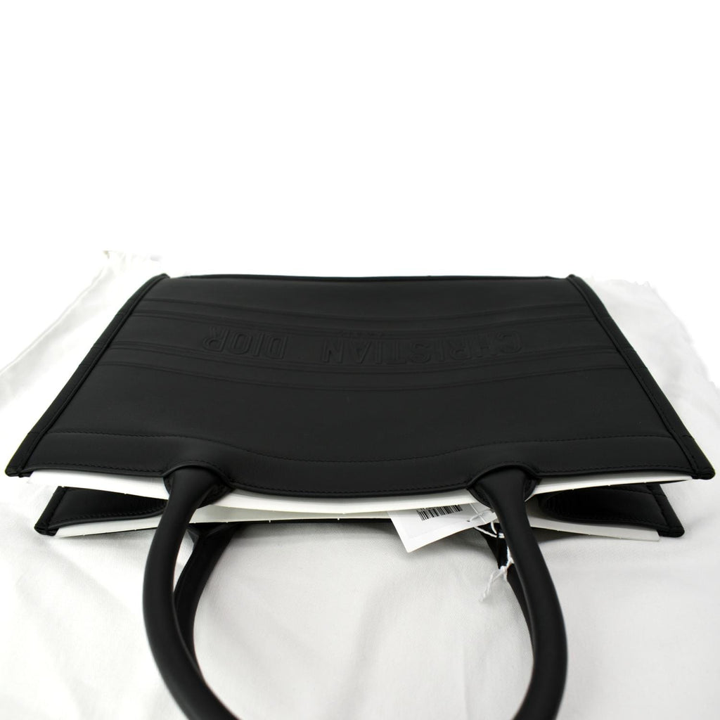 CHRISTIAN DIOR Medium Dior Book Calfskin Tote Bag Black
