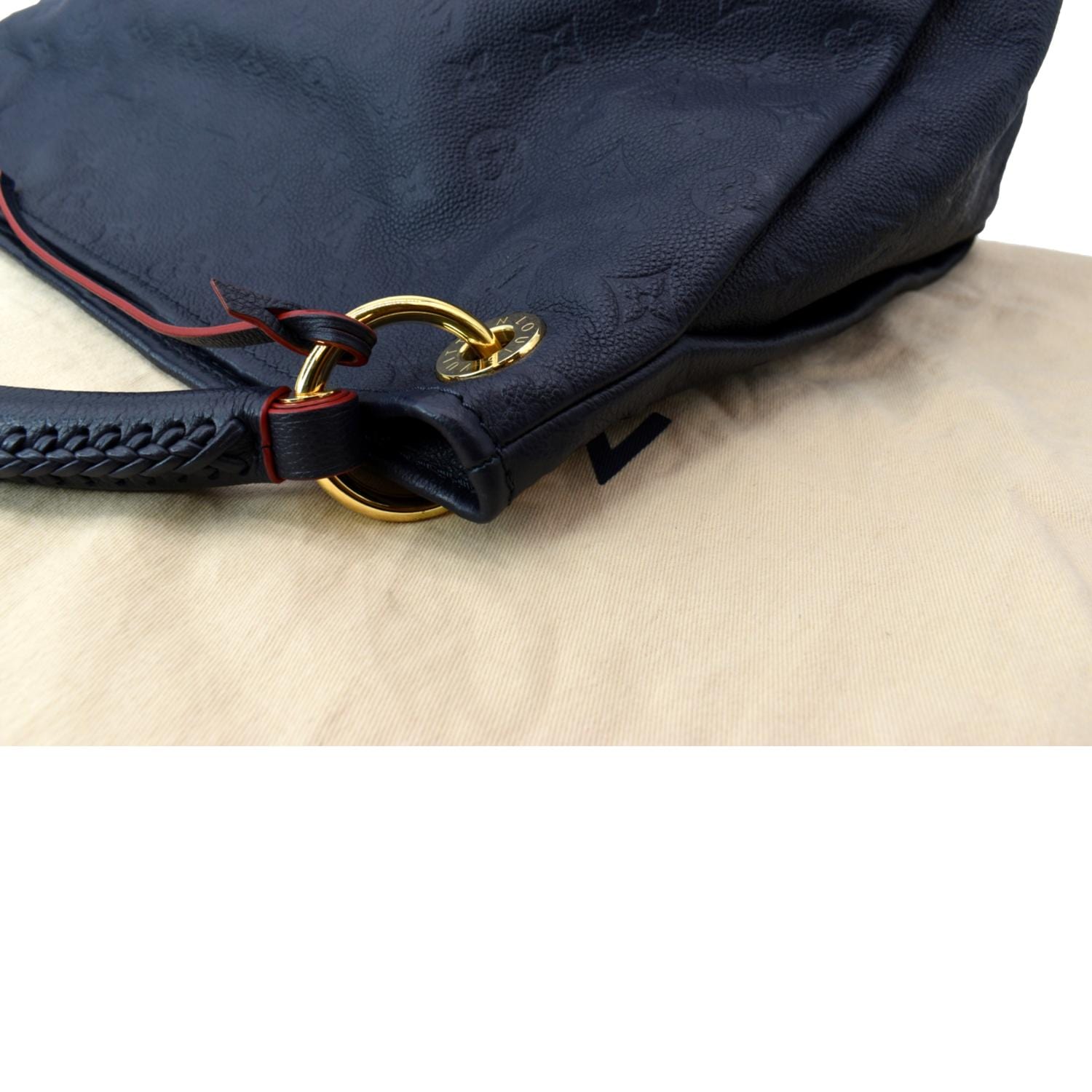 LOUIS VUITTON Artsy MM Empreinte Leather Shoulder Bag Navy Blue