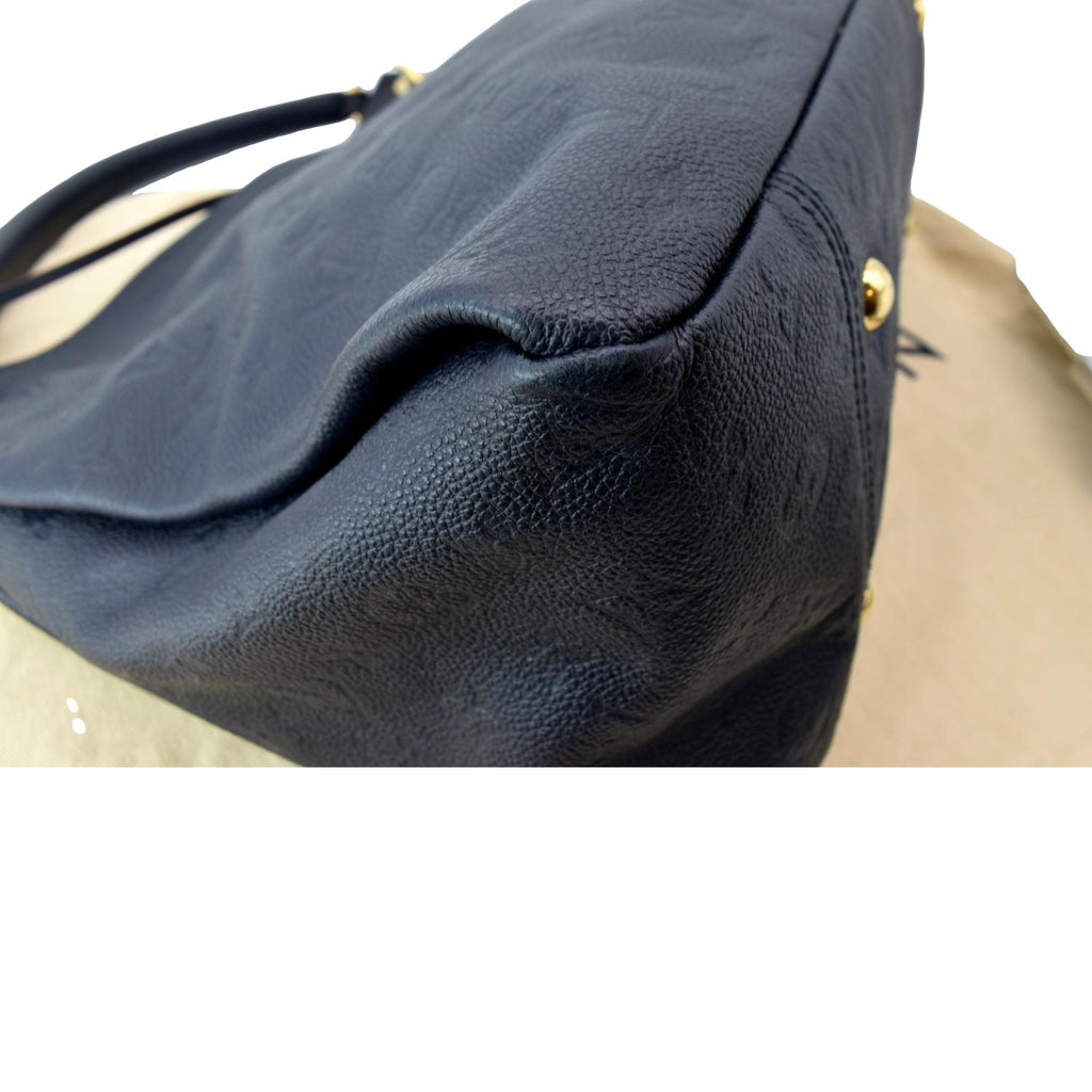 LOUIS VUITTON Artsy MM Empreinte Leather Shoulder Bag Navy Blue