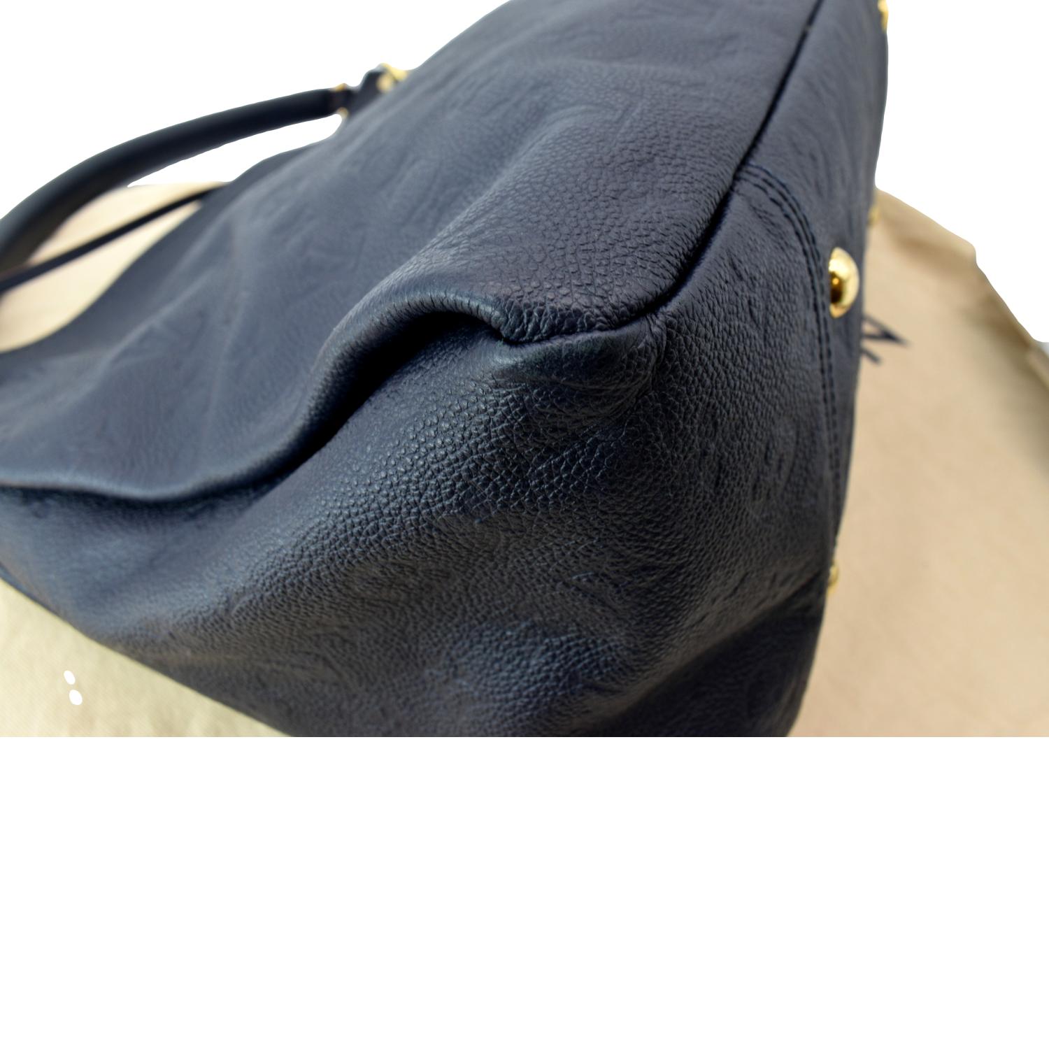 LOUIS VUITTON Artsy MM Empreinte Leather Shoulder Bag Navy Blue