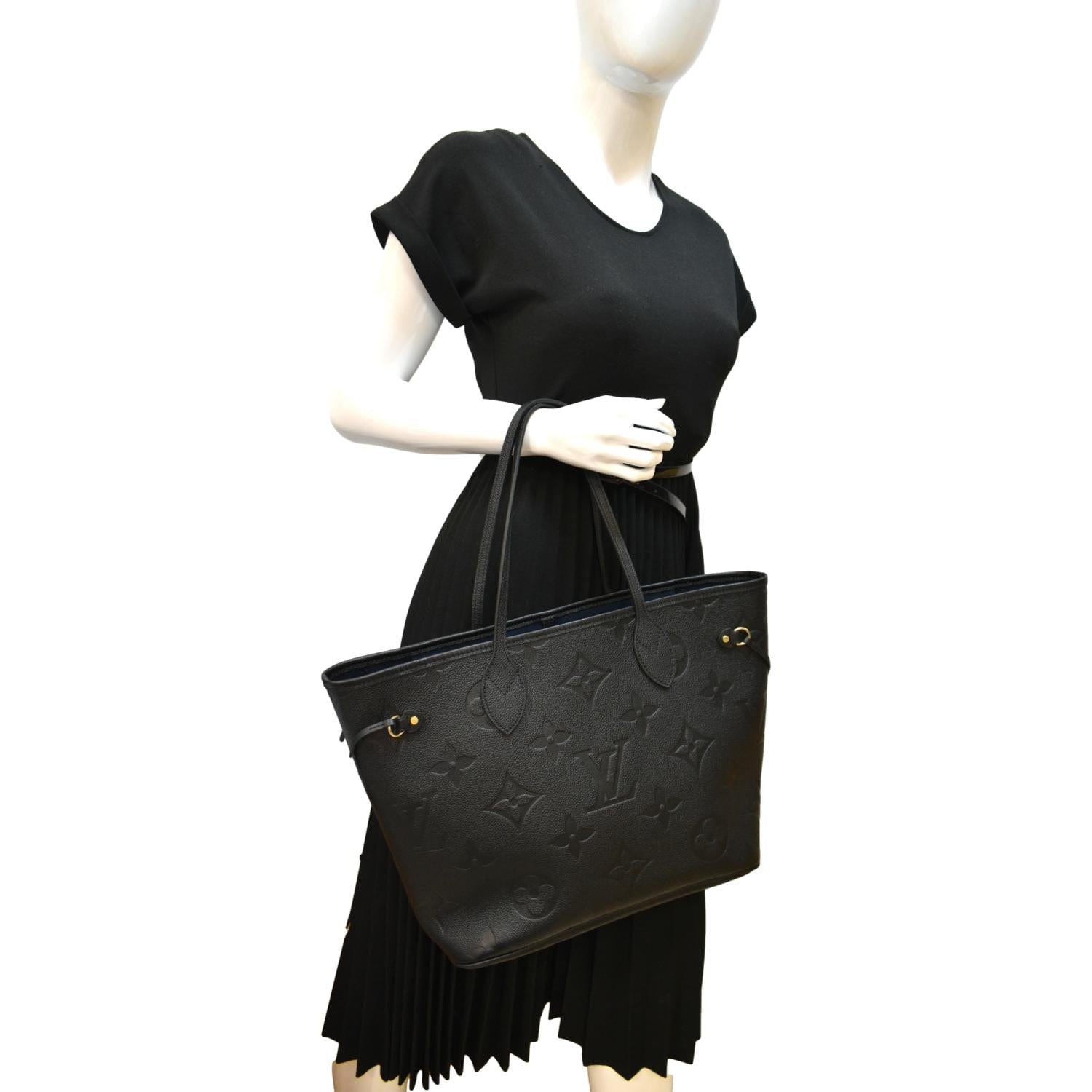LOUIS VUITTON  Neverfull MM Monogram Empreinte Tote Bag Black