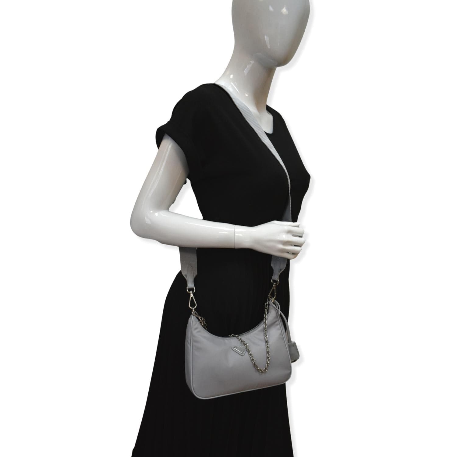 PRADA Re-Edition 2005 Nylon Shoulder Bag Grey - Hot Deals