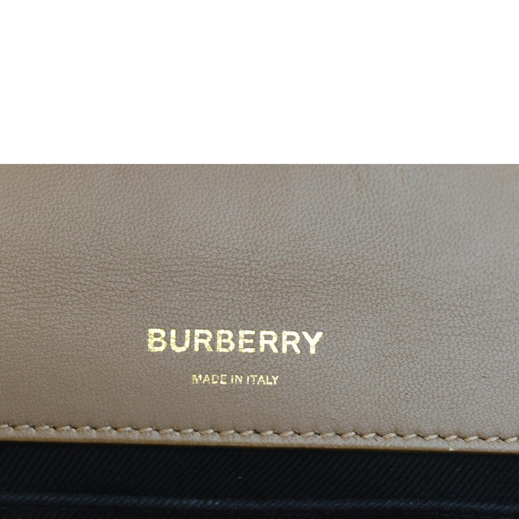 BURBERRY Horseferry Print Lola Small Quilted Leather Shoulder Bag Camel