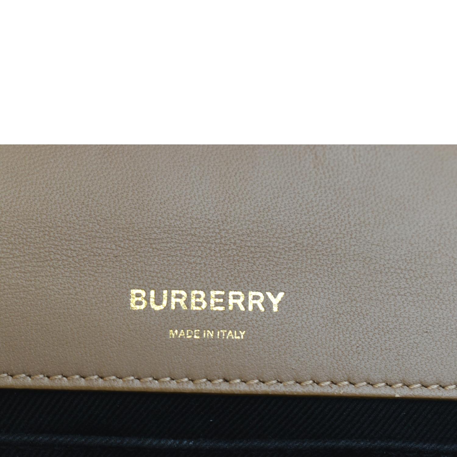 BURBERRY Horseferry Print Lola Small Quilted Leather Shoulder Bag Camel