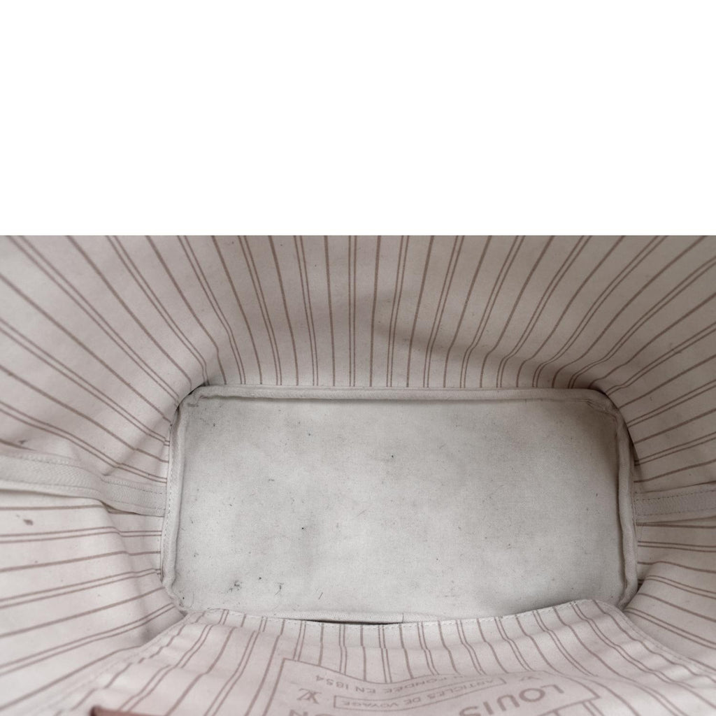 LOUIS VUITTON Neverfull MM Damier Azur Shoulder Bag White