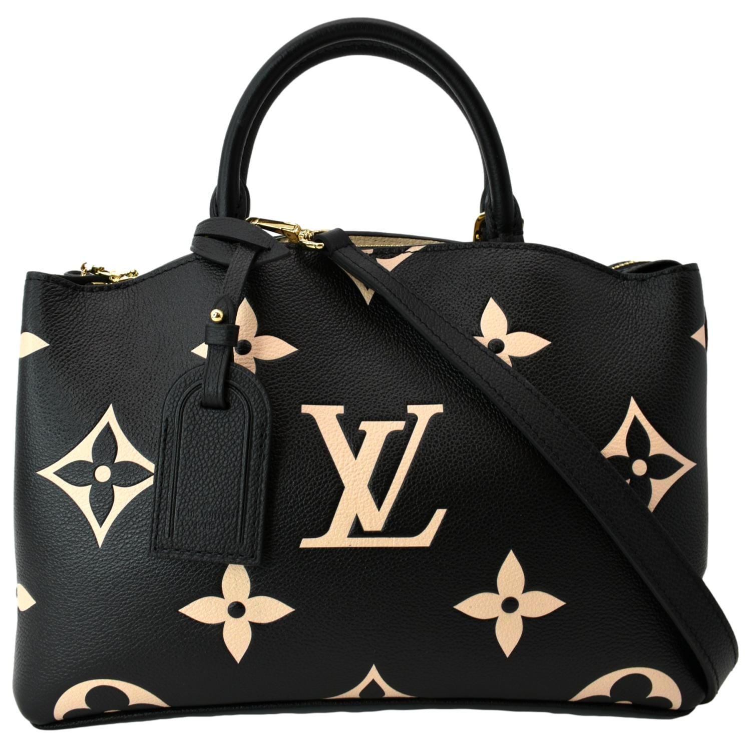 LOUIS VUITTON Petit Palais Embossed Leather Shoulder Bag Bicolor