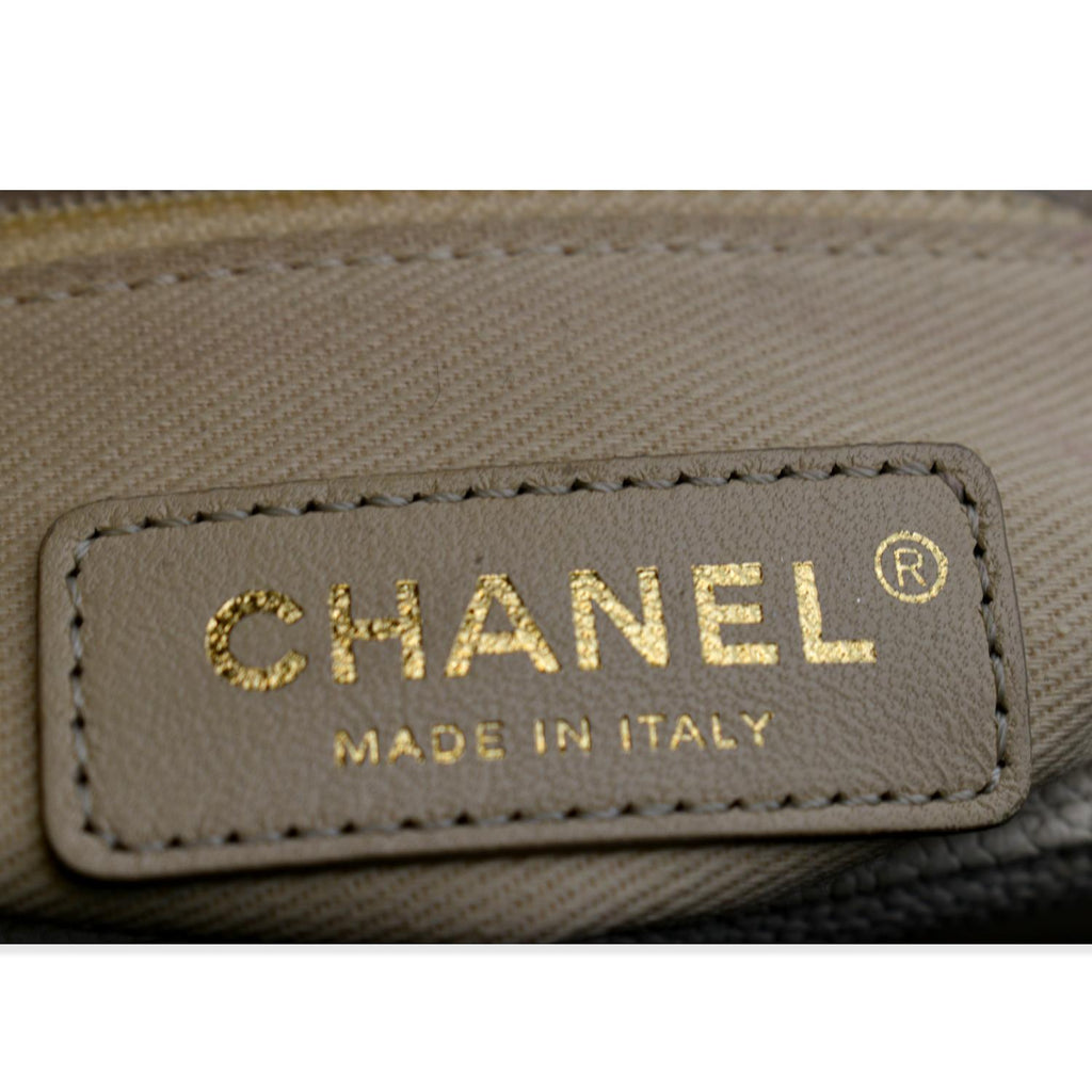 CHANEL Coco Cuba Caviar Leather Top Handle Shoulder Bag Ivory