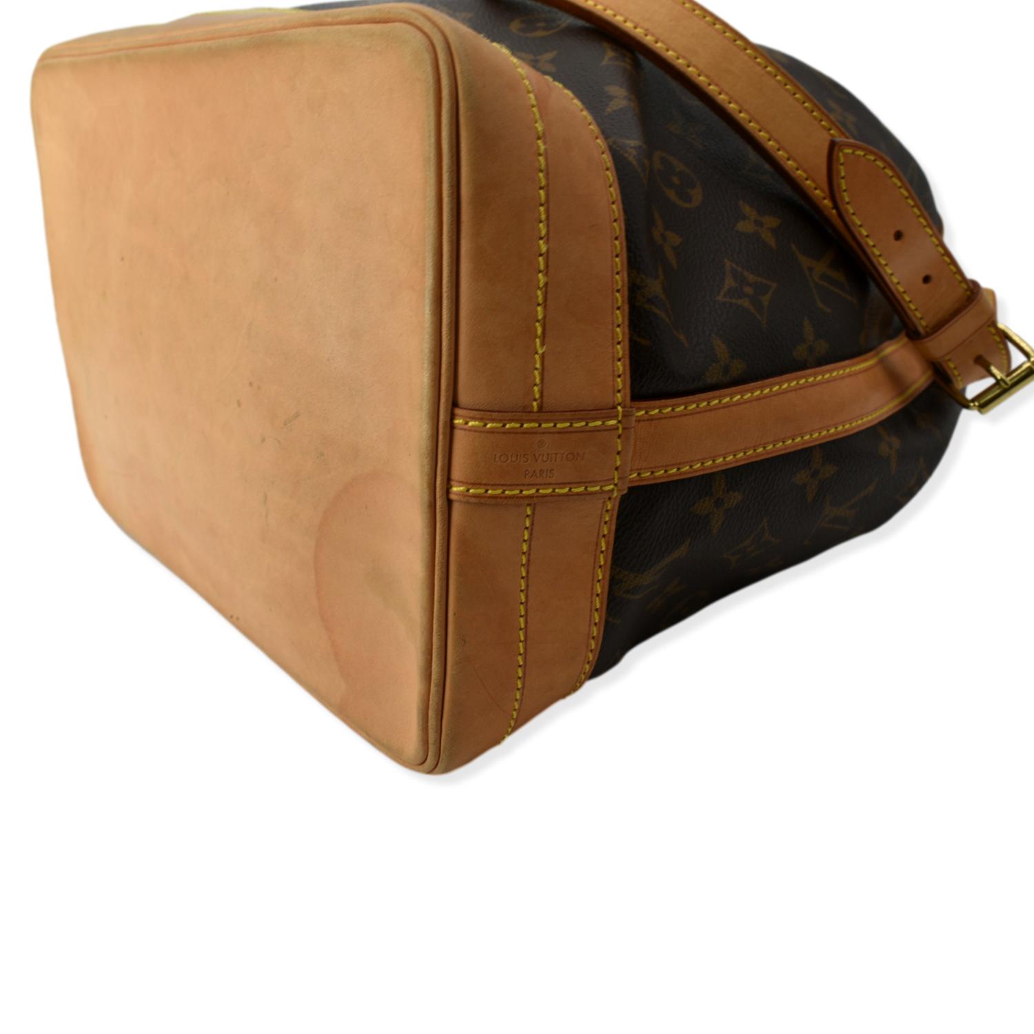 LOUIS VUITTON Large Noe Monogram Canvas Shoulder Bag Brown