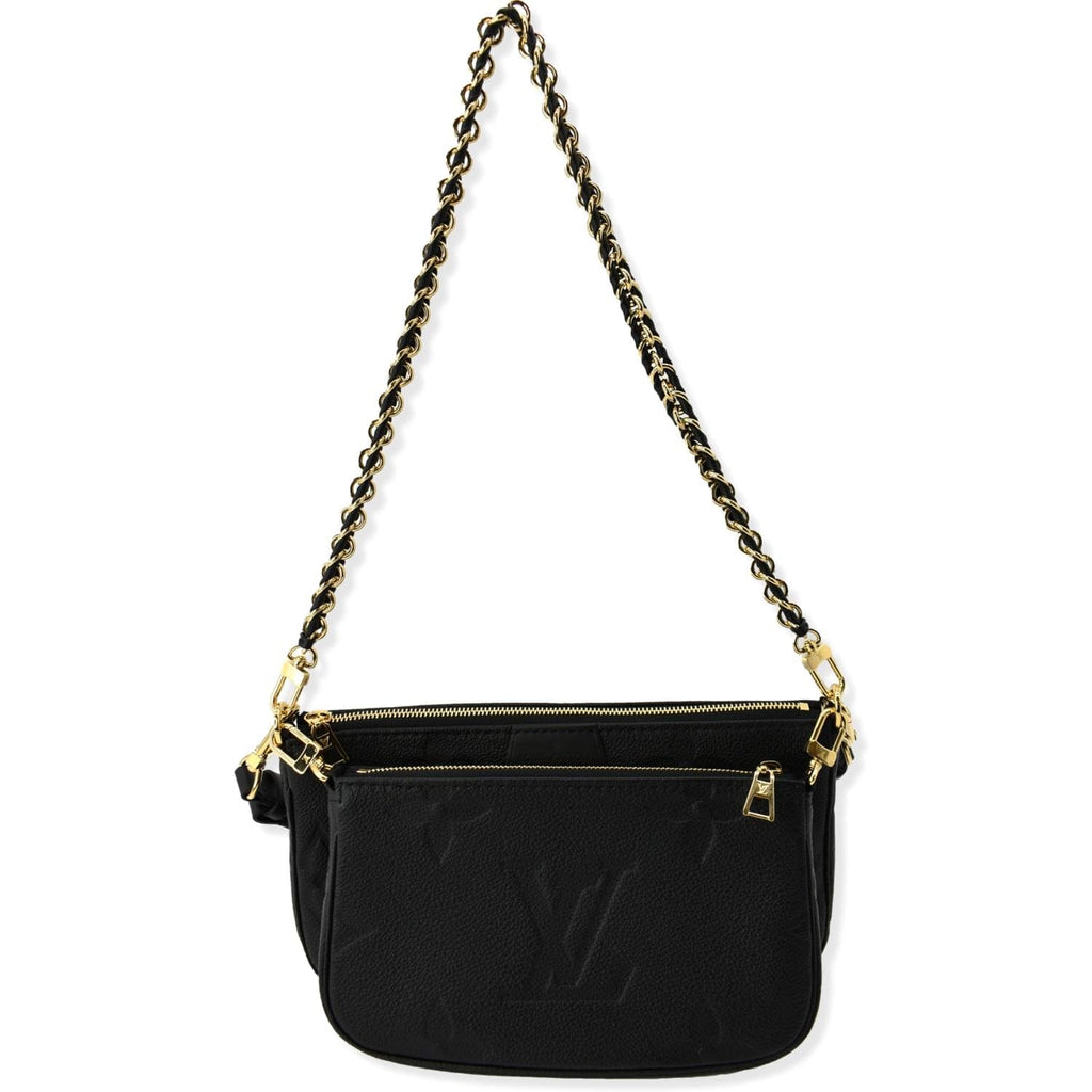 LOUIS VUITTON Multi Pochette Accessoires Monogram Empreinte Shoulder Bag Black