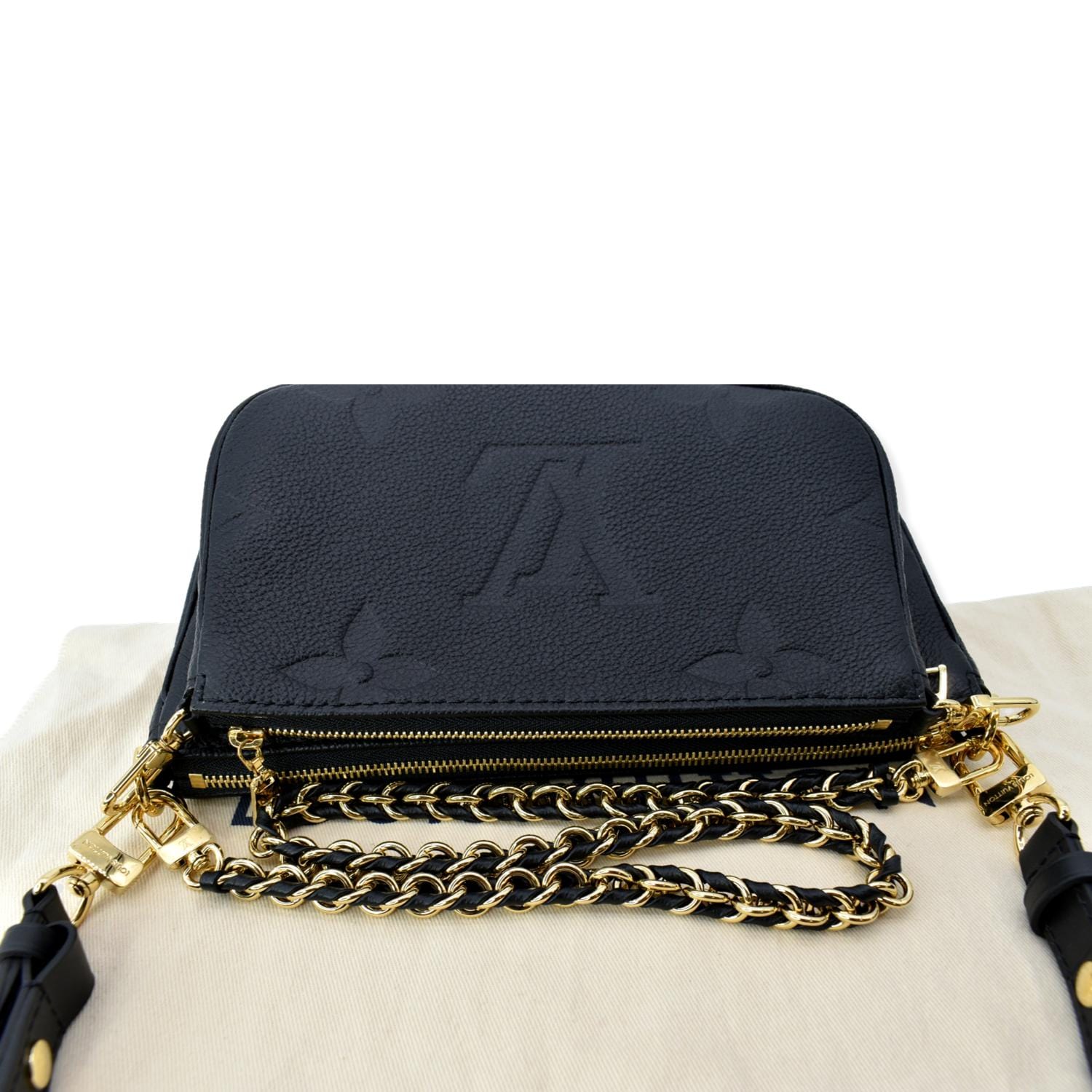 LOUIS VUITTON Multi Pochette Accessoires Monogram Empreinte Shoulder Bag Black