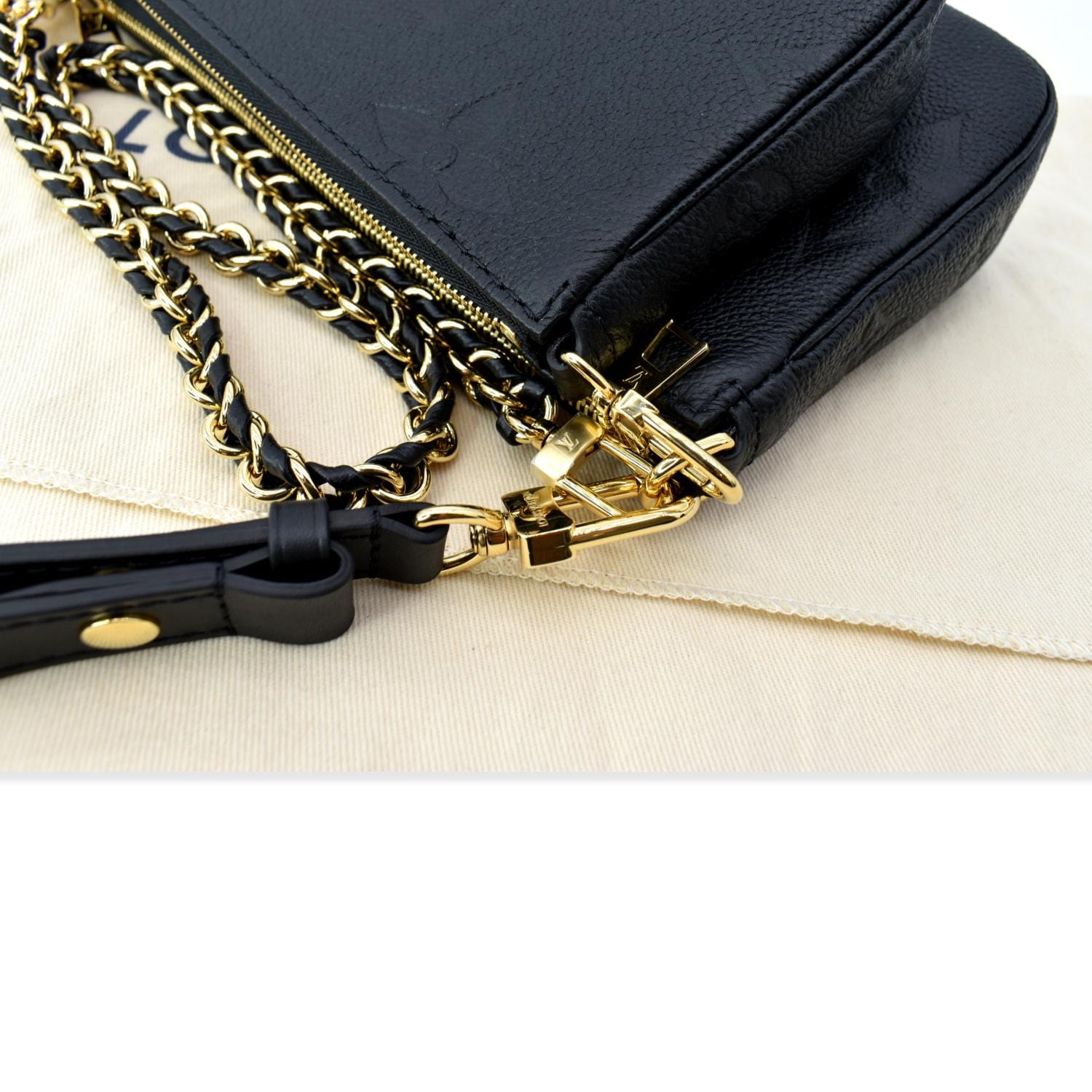 LOUIS VUITTON Multi Pochette Accessoires Monogram Empreinte Shoulder Bag Black