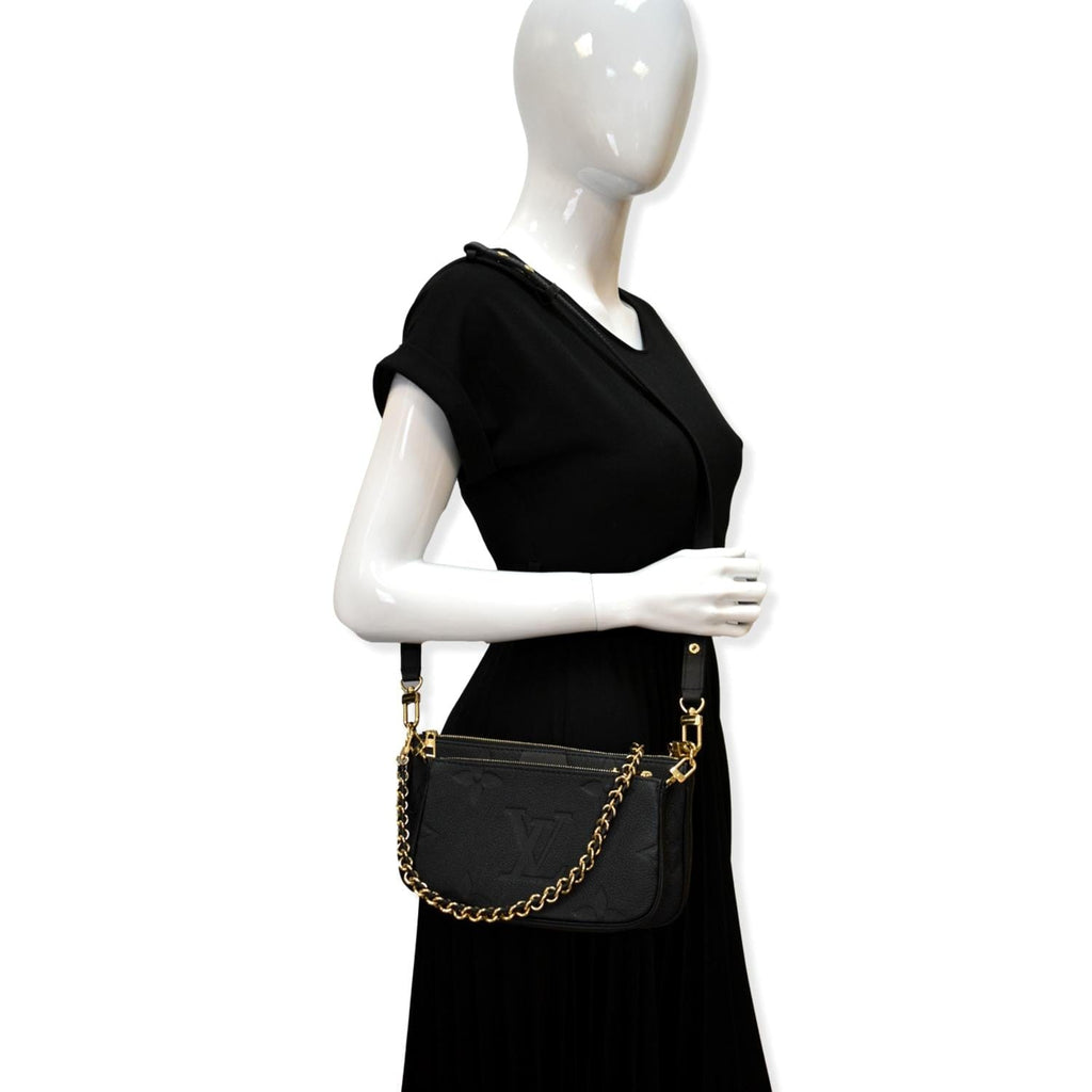 LOUIS VUITTON Multi Pochette Accessoires Monogram Empreinte Shoulder Bag Black