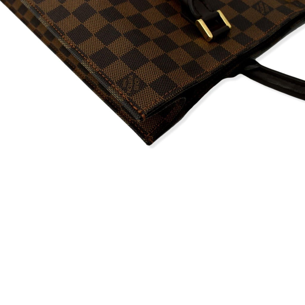 LOUIS VUITTON Venice Sac Plat Damier Ebene Tote Bag Brown