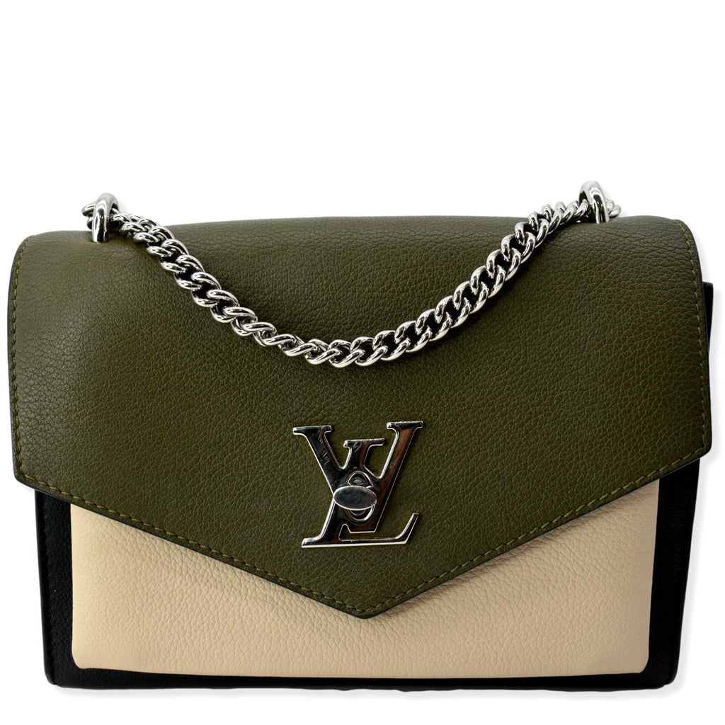 LOUIS VUITTON Mylockme Chain Calf Leather Chain Shoulder Bag Green