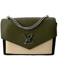 LOUIS VUITTON Mylockme Chain Calf Leather Chain Shoulder Bag Green