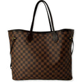 LOUIS VUITTON Neverfull GM Damier Ebene Tote Bag Brown