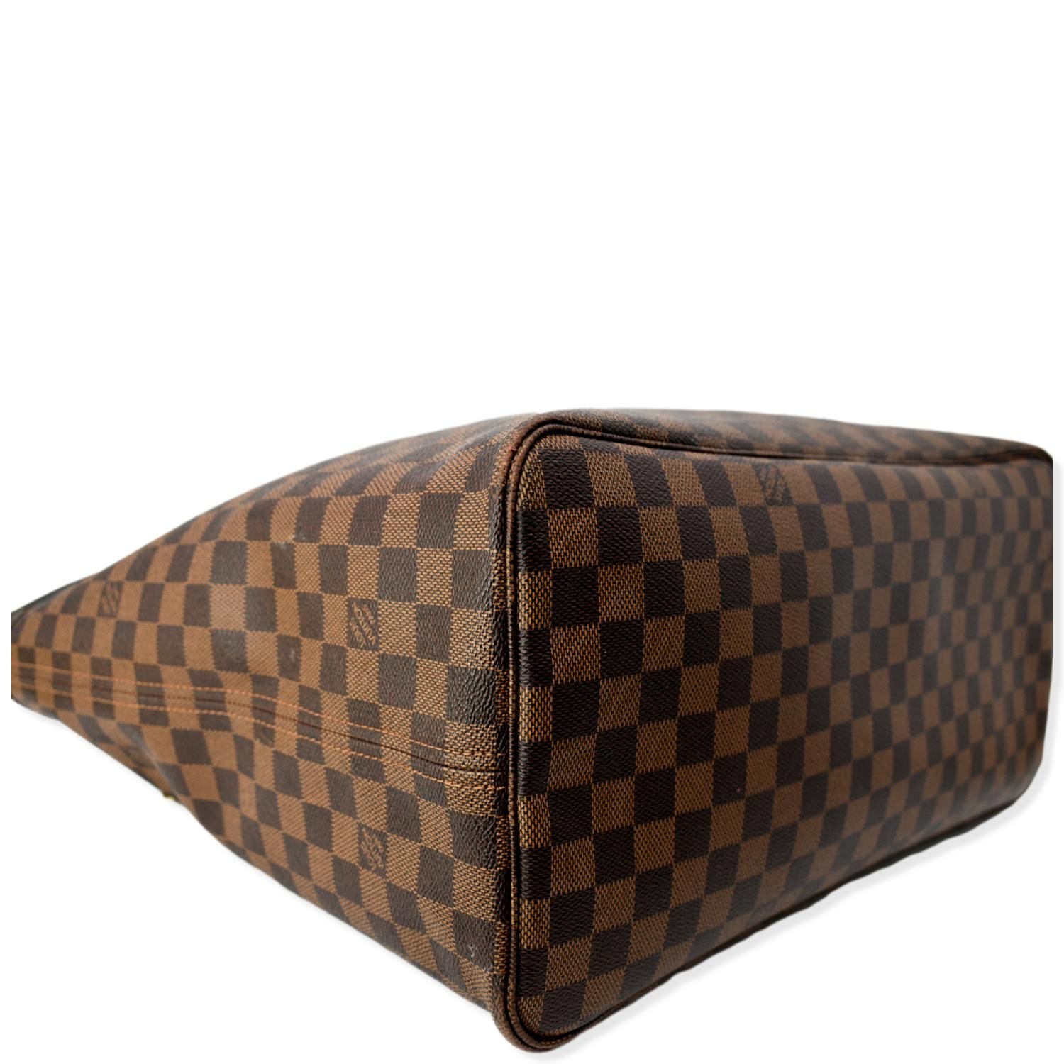 LOUIS VUITTON Neverfull GM Damier Ebene Tote Bag Brown