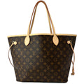 LOUIS VUITTON Neverfull MM Monogram Canvas Tote Bag Brown