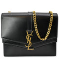 YVES SAINT LAURENT Sulpice Medium Monogram Clasp Shoulder Bag Black