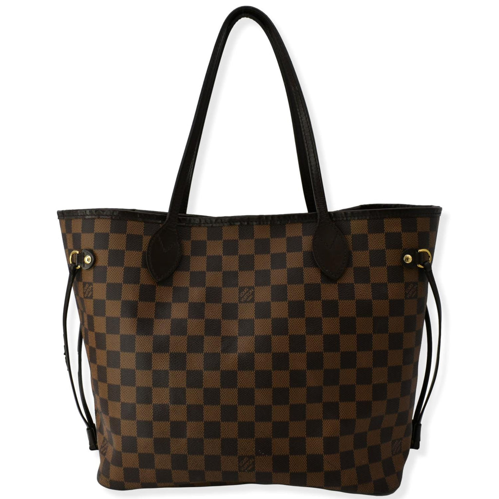 LOUIS VUITTON Neverfull MM Damier Ebene Shoulder Bag Brown