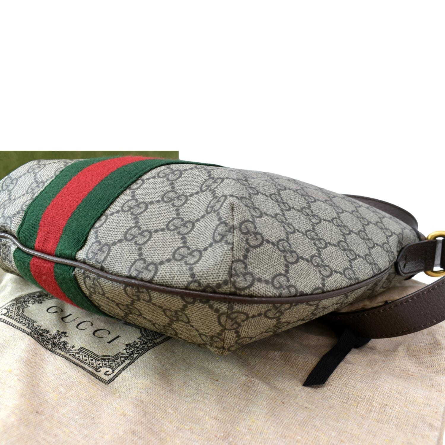 GUCCI Ophidia Small GG Supreme Canvas Shoulder Bag Beige 598125