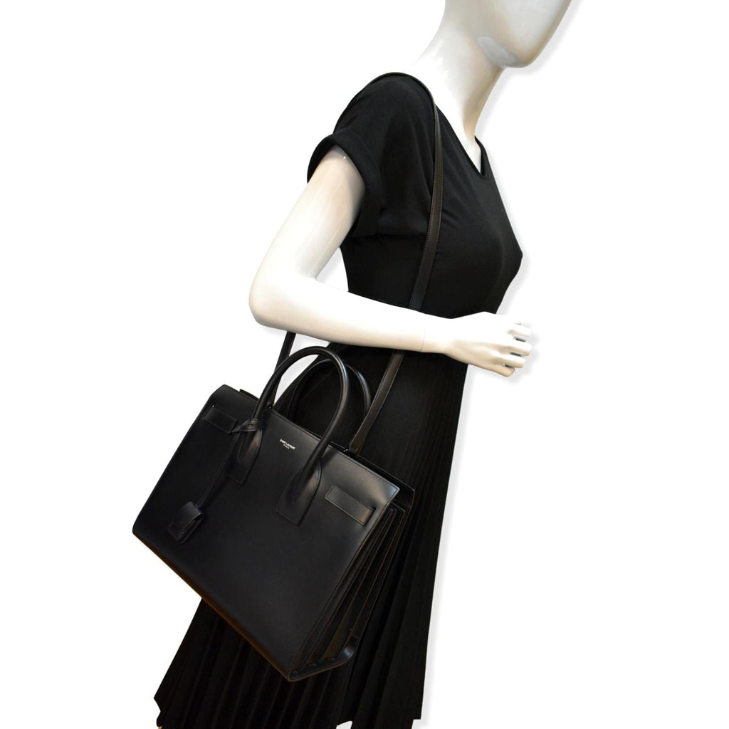 YVES SAINT LAURENT Sac de Jour Leather Shoulder Bag Black
