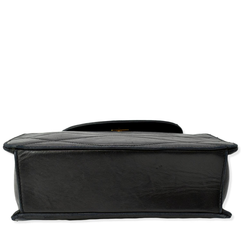 CHANEL Rare Wave GHW CC Flap Vintage Lambskin Shoulder Bag Black