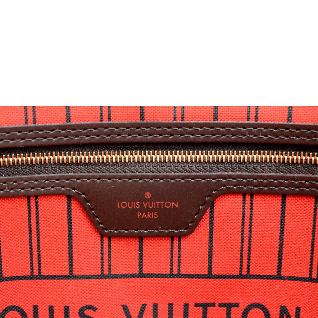 LOUIS VUITTON Neverfull GM Damier Ebene Tote Bag Brown