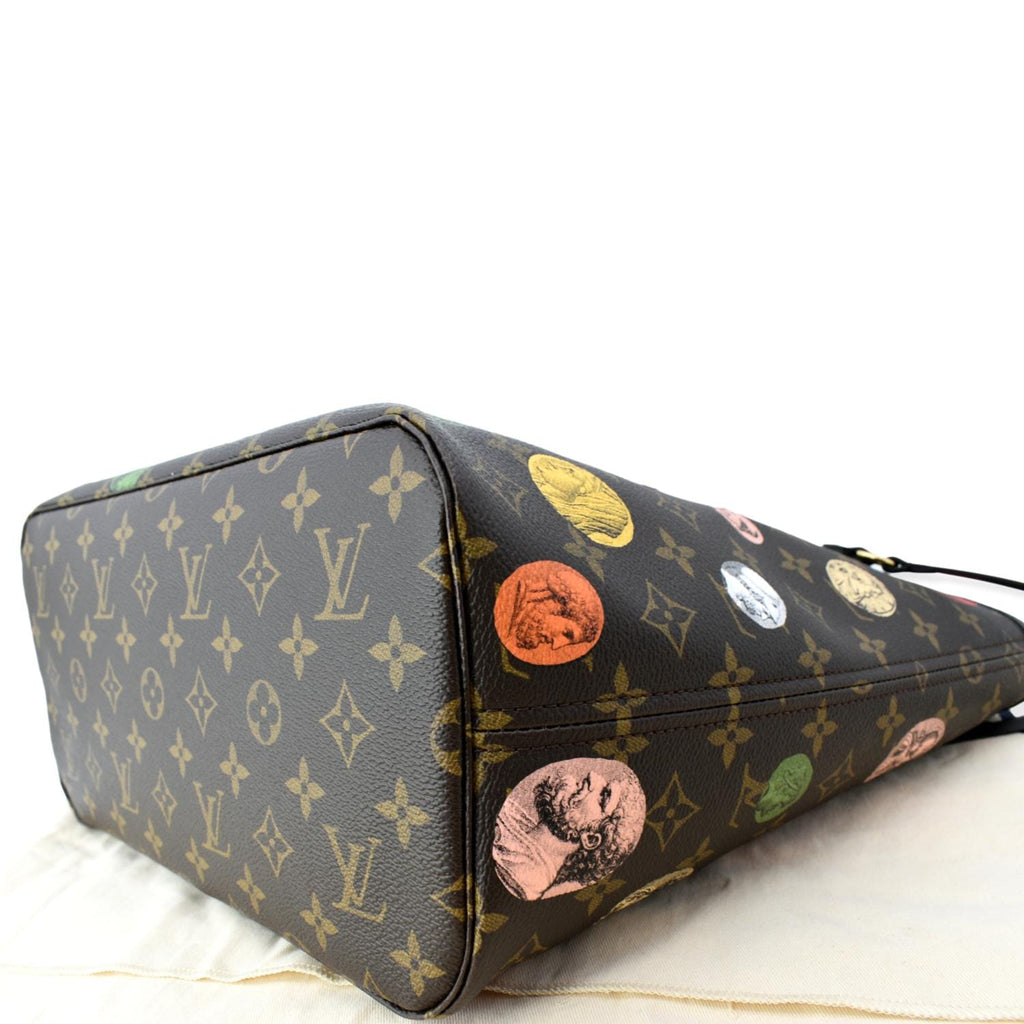 LOUIS VUITTON Neverfull MM x Fornasetti Cameo Monogram Canvas Tote Bag Brown
