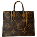 LOUIS VUITTON Onthego GM Giant Monogram Canvas Tote Shoulder Bag Brown