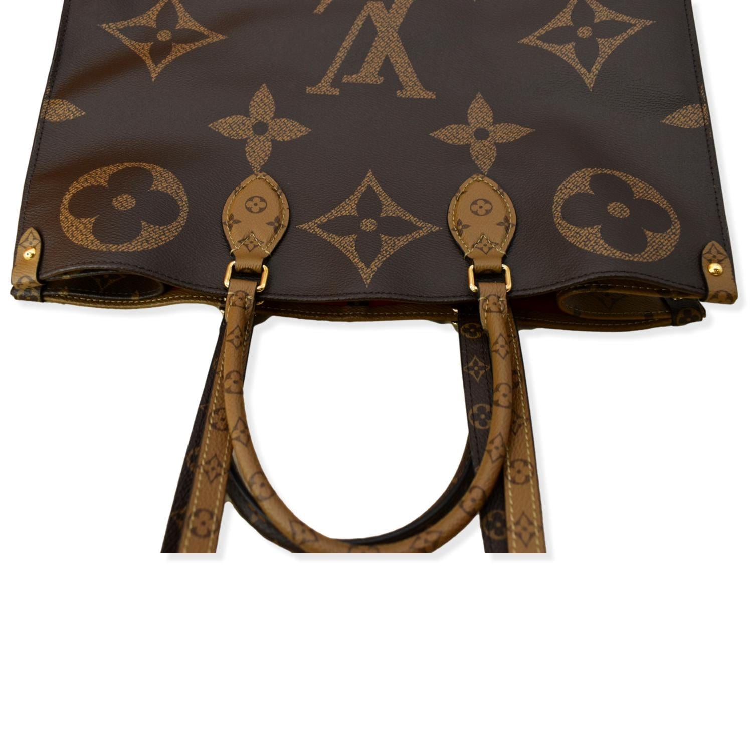 LOUIS VUITTON Onthego GM Giant Monogram Canvas Tote Shoulder Bag Brown