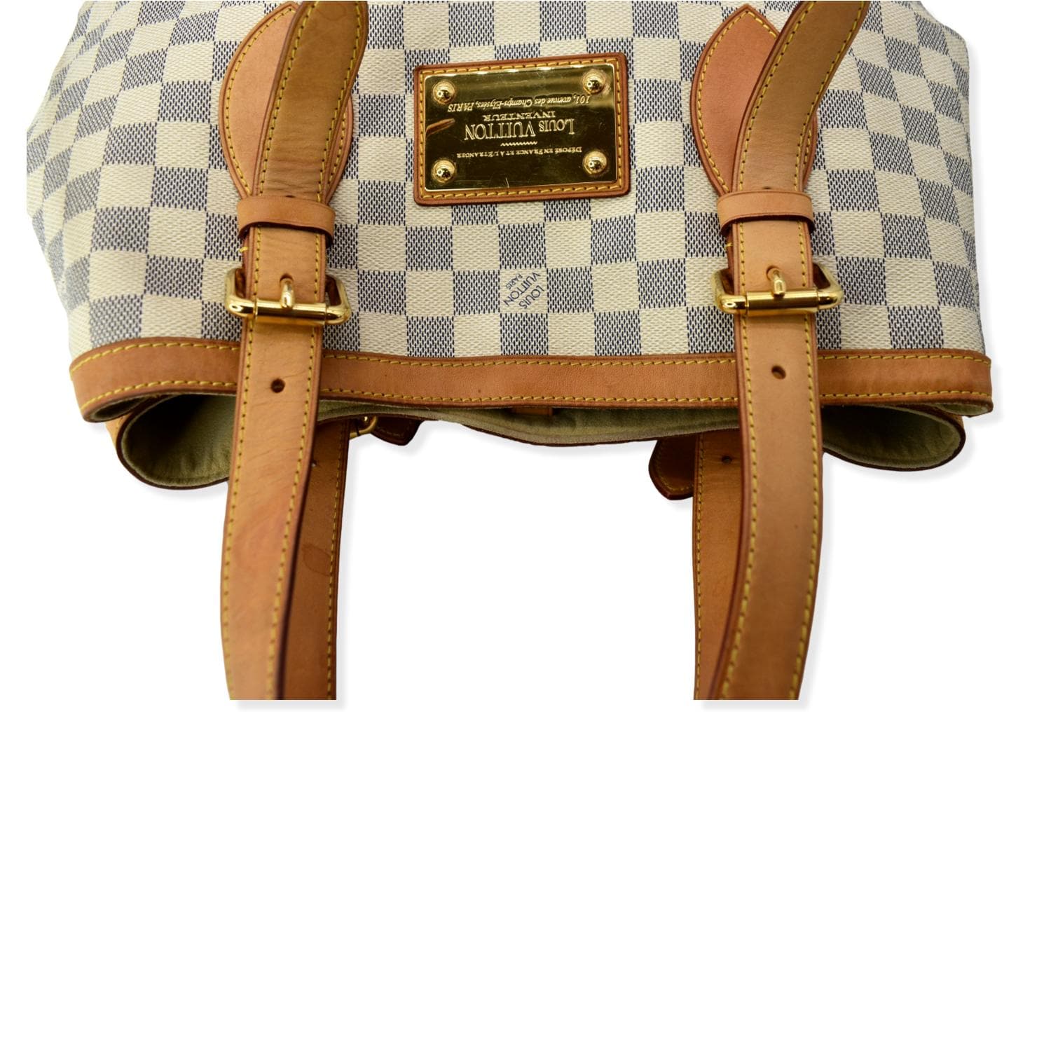 LOUIS VUITTON Hampstead MM Damier Azur Shoulder Bag White