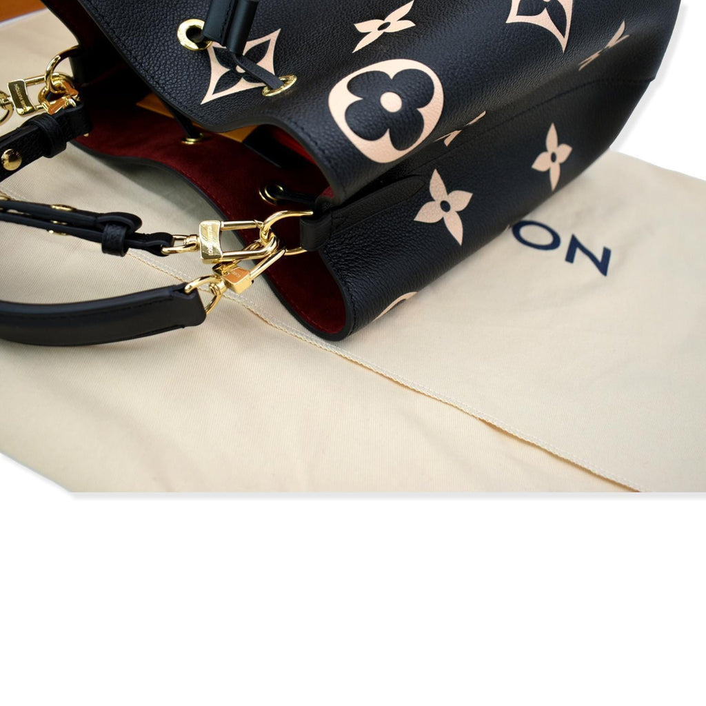 LOUIS VUITTON NeoNoe MM Bicolor Monogram Empreinte Shoulder Bag Black
