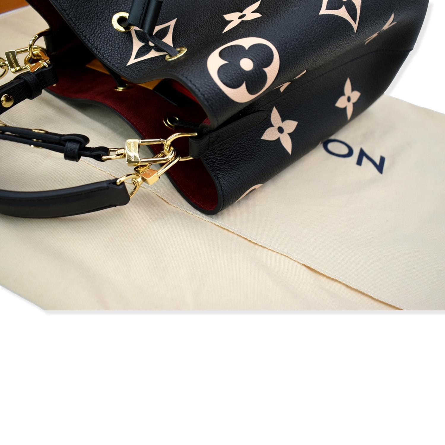 LOUIS VUITTON NeoNoe MM Bicolor Monogram Empreinte Shoulder Bag Black