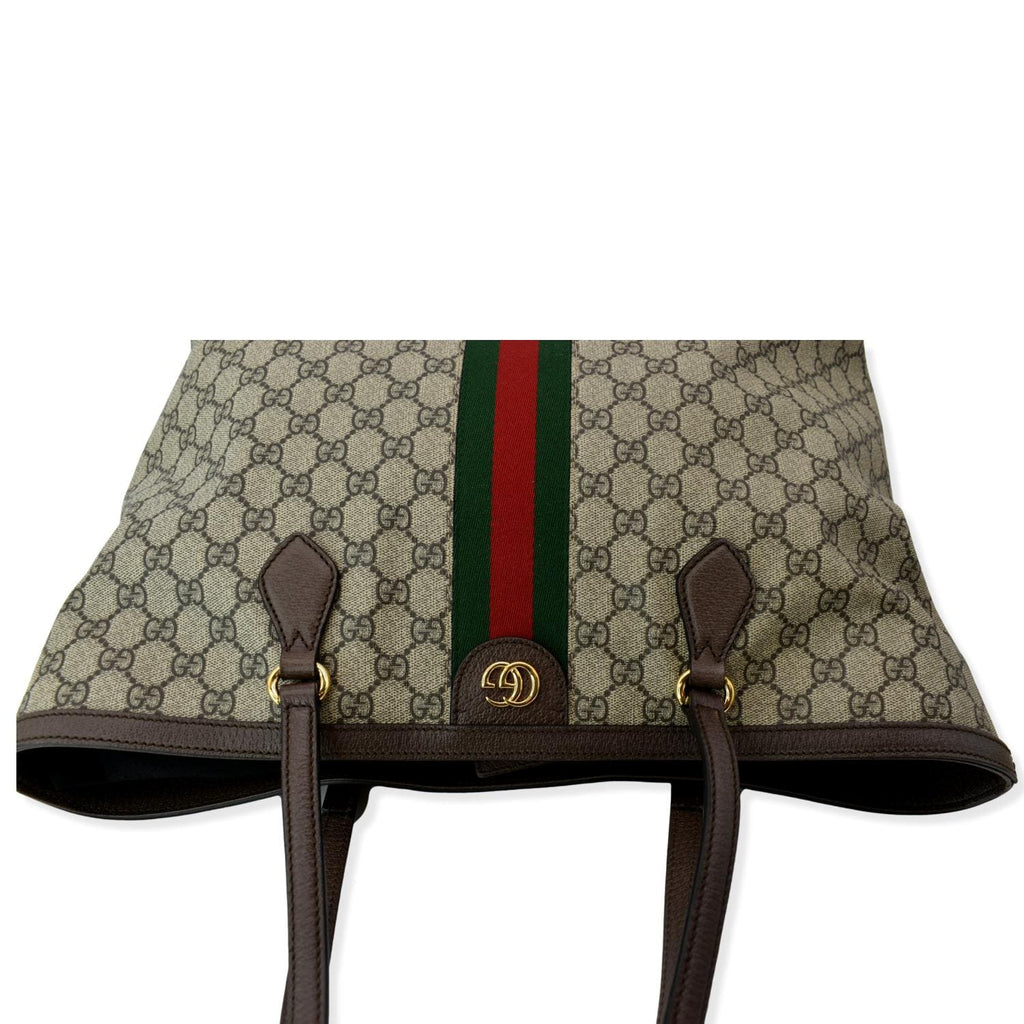 GUCCI Ophidia Medium GG Supreme Canvas Tote Bag Beige 631685
