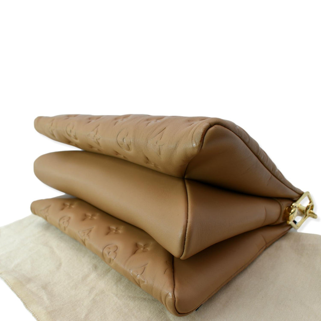 LOUIS VUITTON Coussin PM Monogram Embossed Shoulder Bag Camel