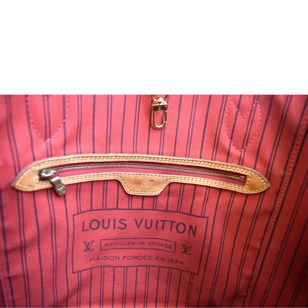 LOUIS VUITTON Neverfull MM Monogram Canvas Tote Bag Brown