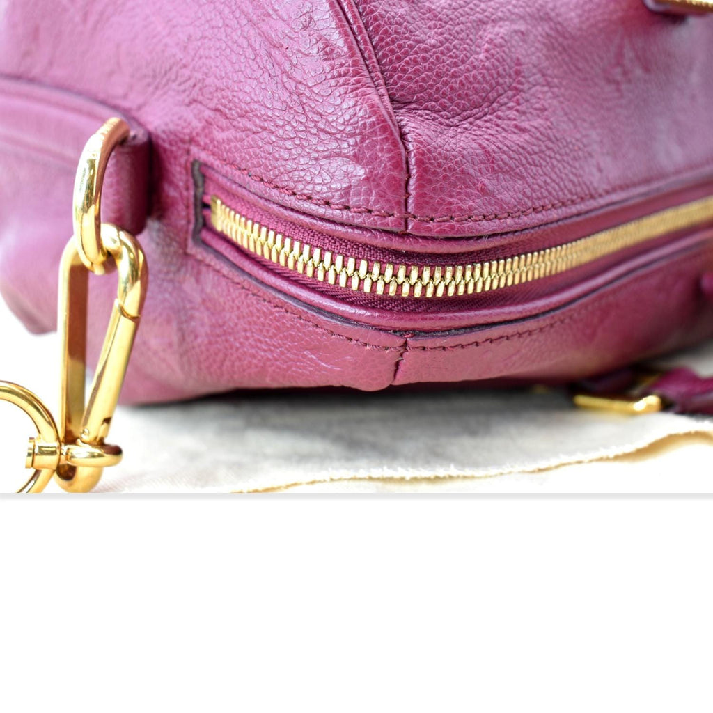 LOUIS VUITTON Speedy 30 Bandouliere Monogram Leather Shoulder Bag Aurore Burgundy