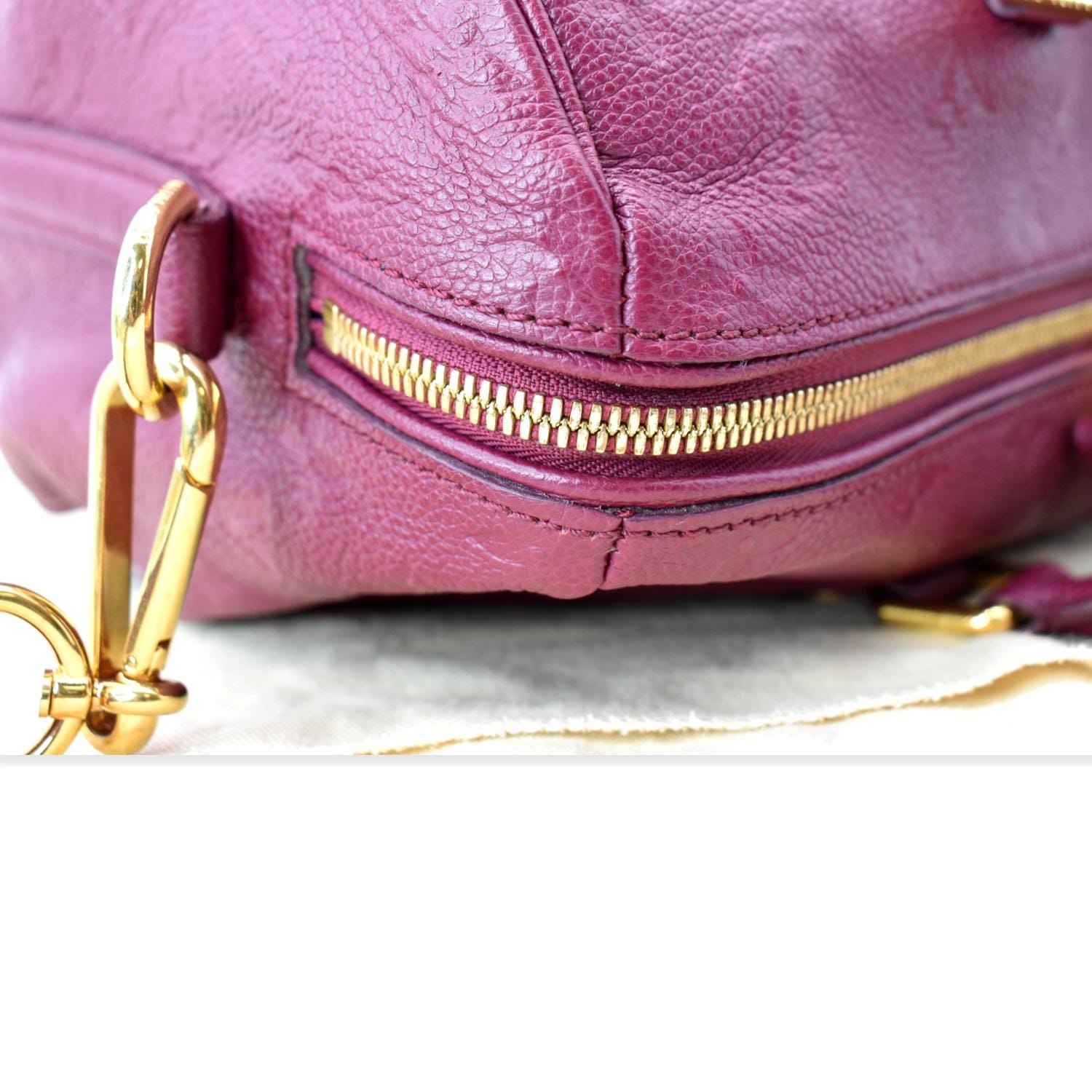 LOUIS VUITTON Speedy 30 Bandouliere Monogram Leather Shoulder Bag Aurore Burgundy