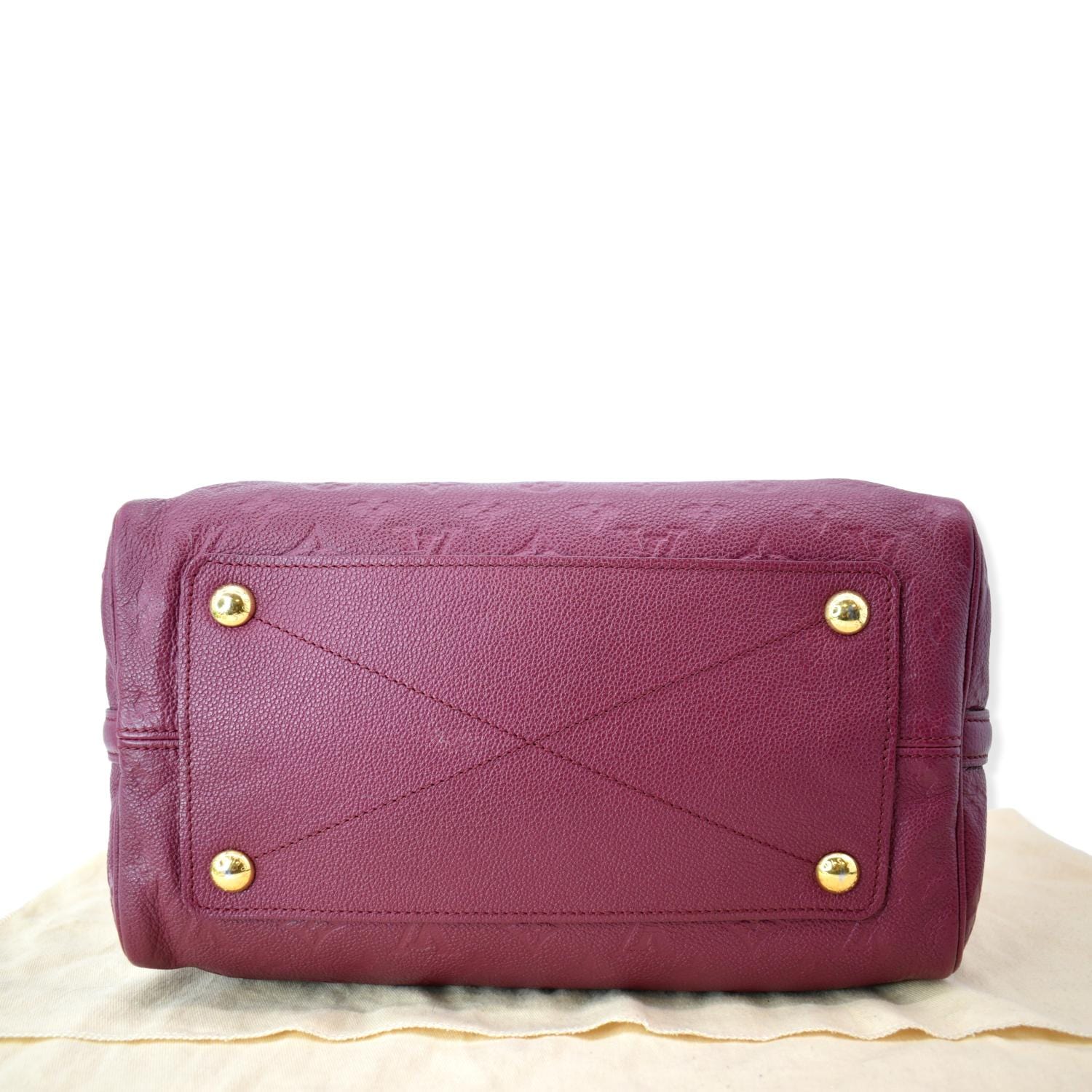 LOUIS VUITTON Speedy 30 Bandouliere Monogram Leather Shoulder Bag Aurore Burgundy