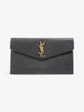 Saint Laurent Uptown Clutch Black Grained Leather