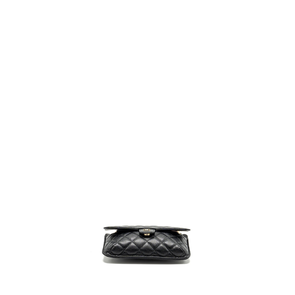 Chanel Chain Wallet /Foldable Shopping Tote Caviar/Jersey Fabric Black/Multicolour L