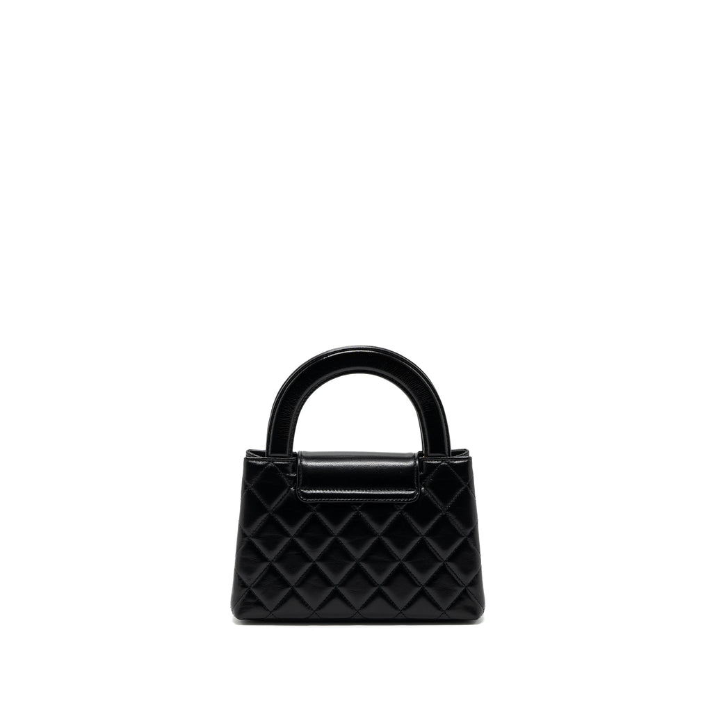 Chanel 23k Mini Shopping Tote Calfskin Black Brushed (Microchip)